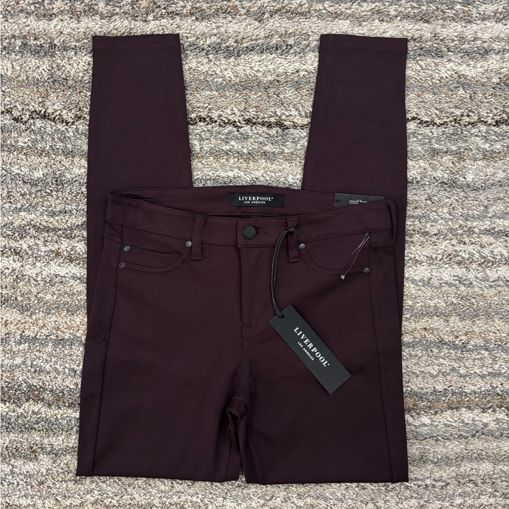 Liverpool Women Mid Rise Skinny Jeans In Aubergine Sz 4/27 NWT | Liverpool Jean- - Picture 3 of 14